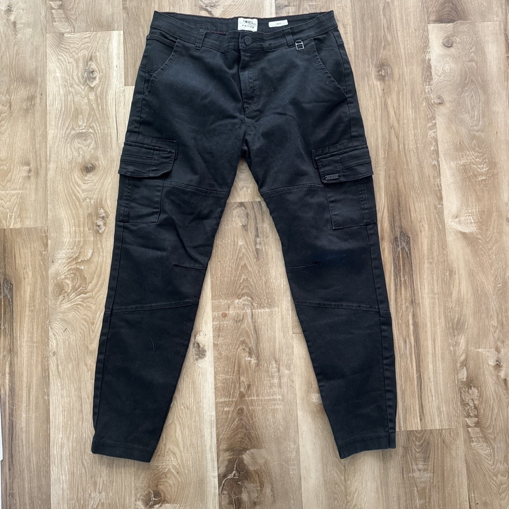 Twice Cargo Pants Mens Size‎ 36 Black Slim Fit Utility Workwear